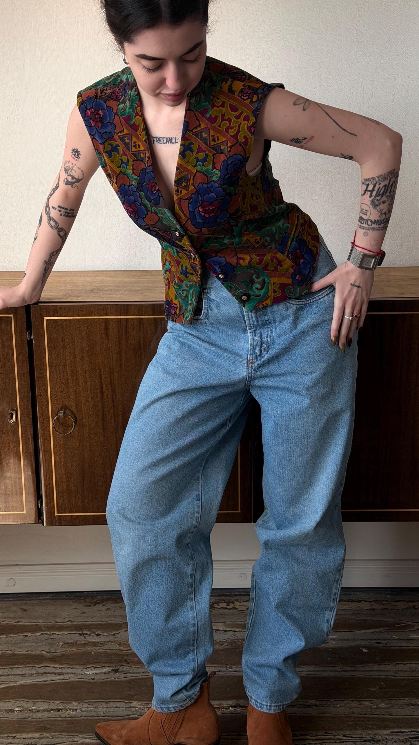 Vintage Light Wash Mom Jeans, 90s High Waist Cotton Denim Pants