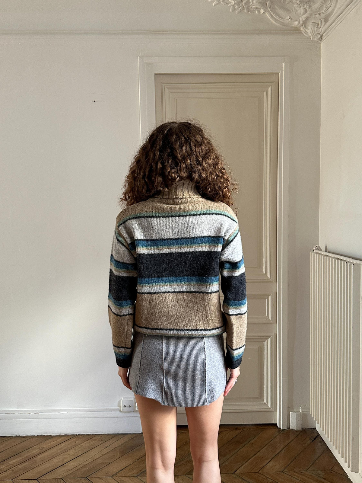 Vintage Pure Shetland Wool Sweater in Beige
