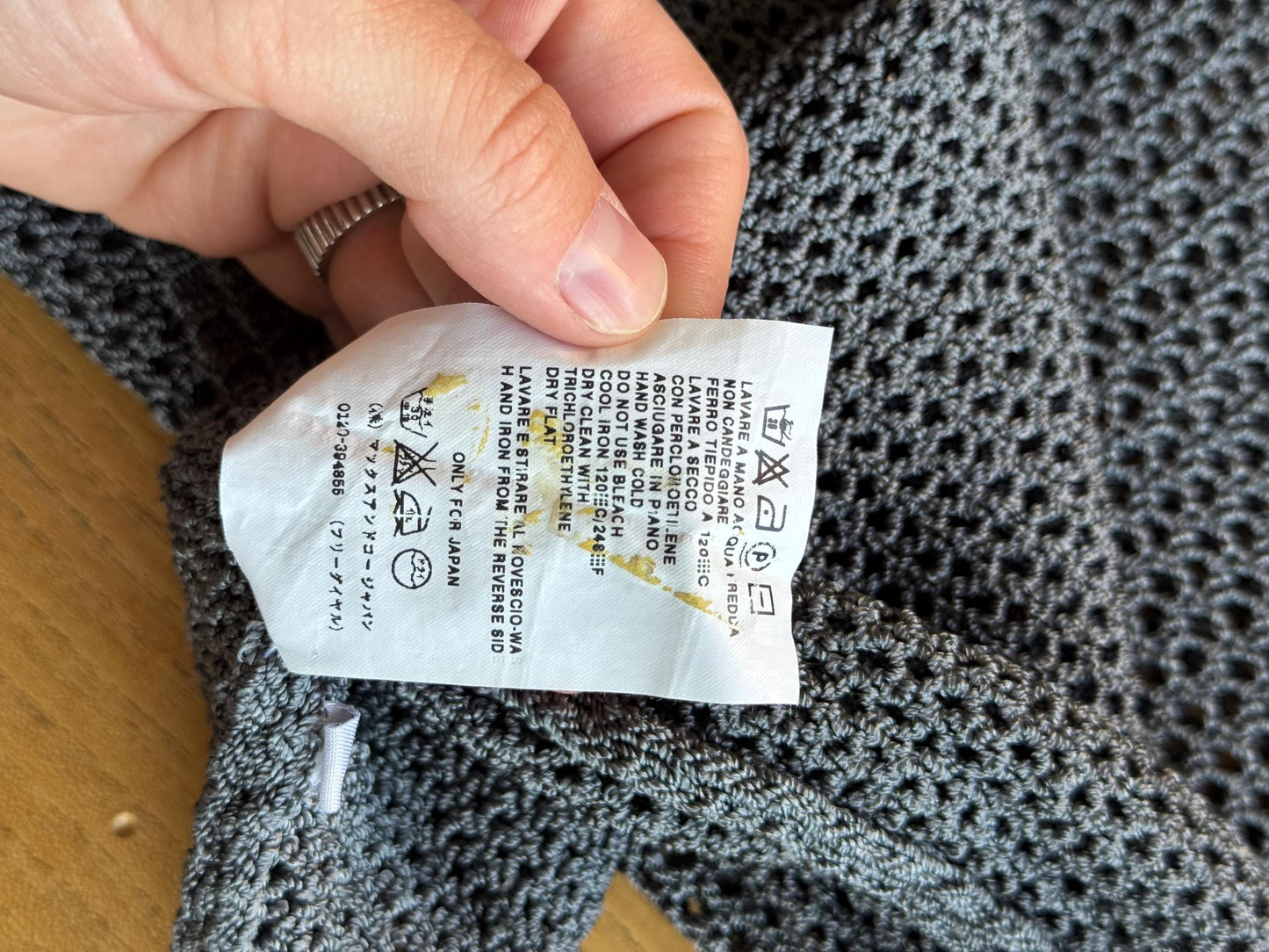 Vintage Max&Co Tricot Grey Open Mesh Knit Top | Sheer Crochet Net Top