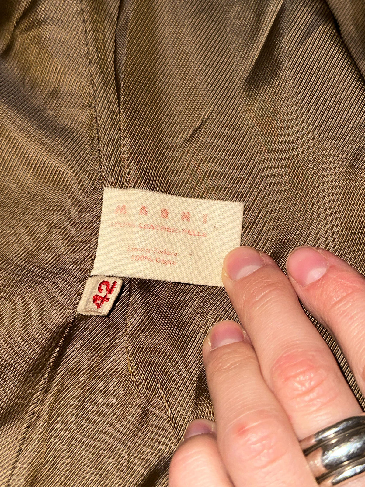 Vintage Marni Cropped Leather Jacket in Beige