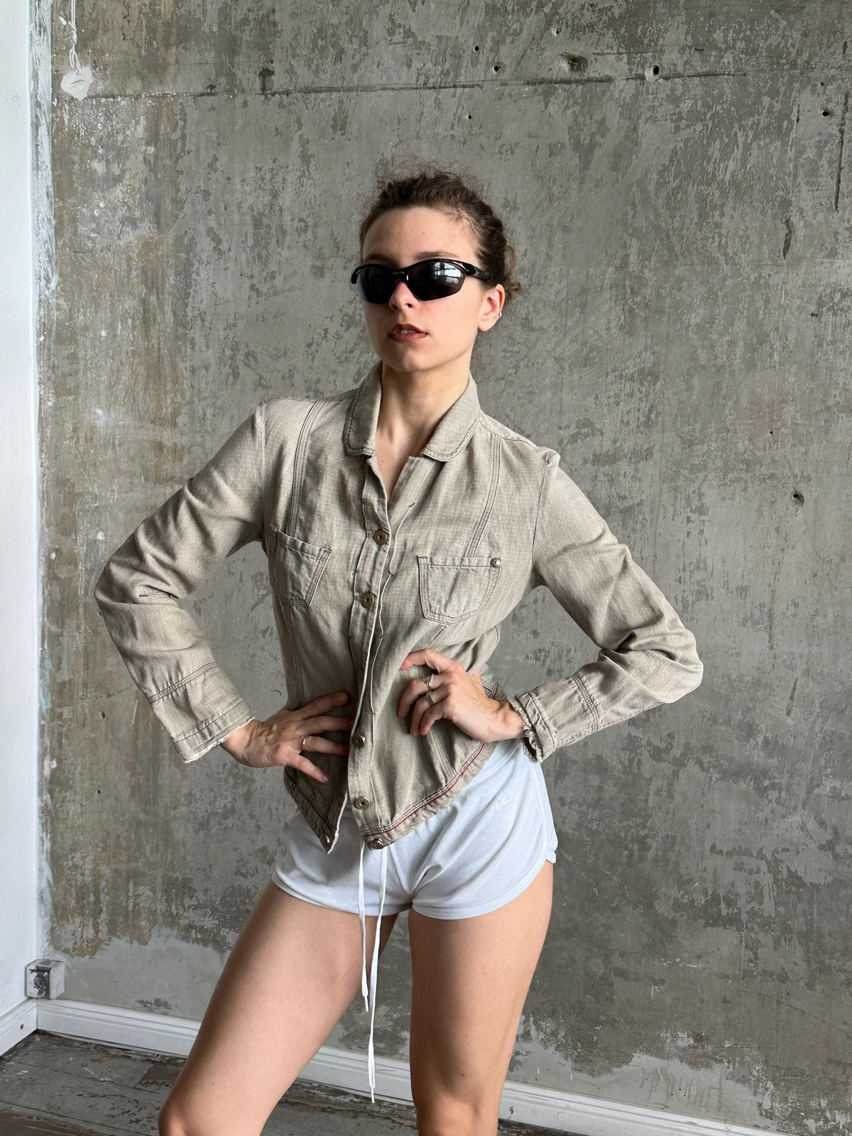 Vintage Y2K Marithé + François Girbaud Grey Denim Jacket