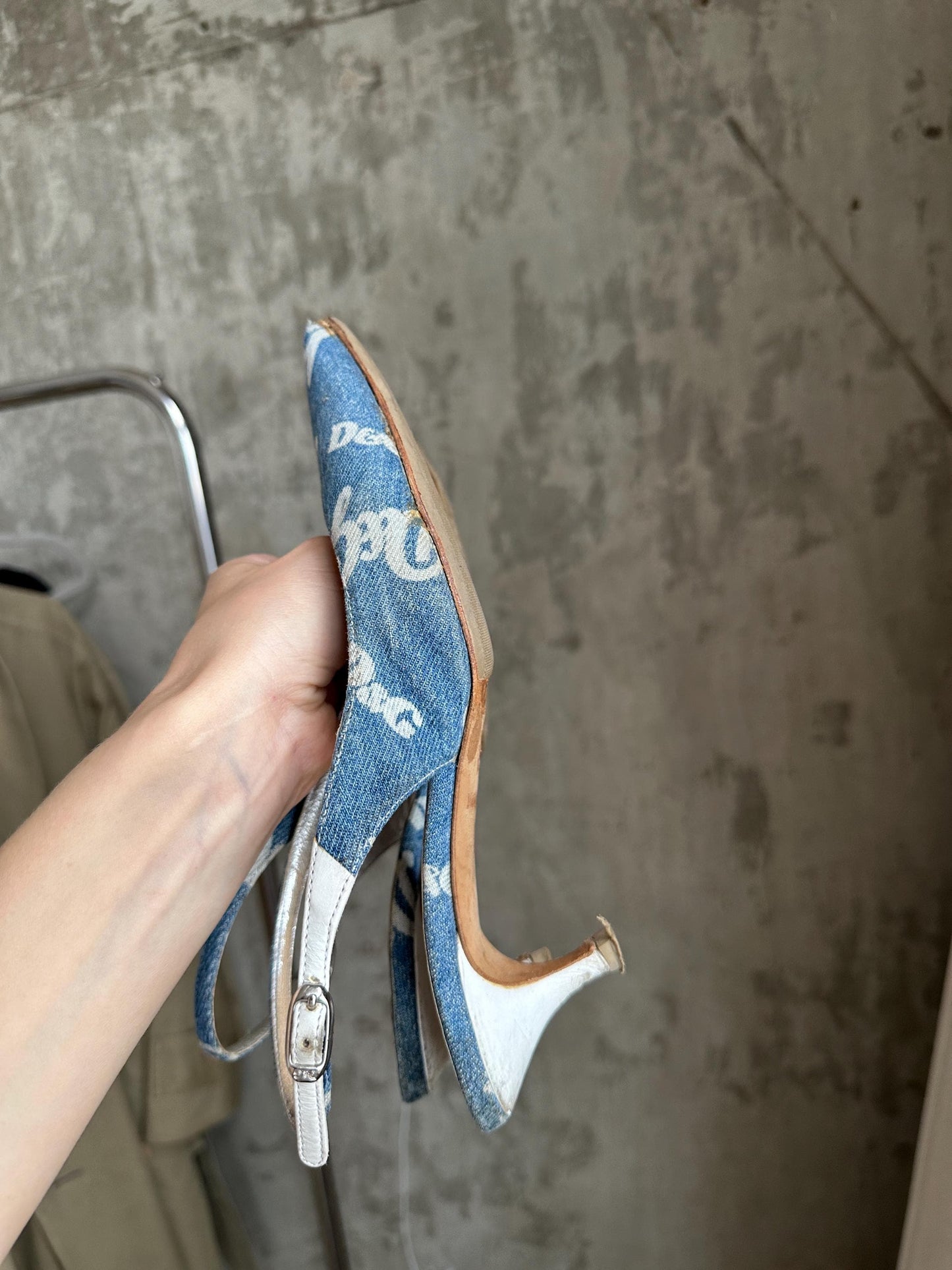 Vintage D&G Dolce Gabbana Denim Kitten Heels I US 6.5