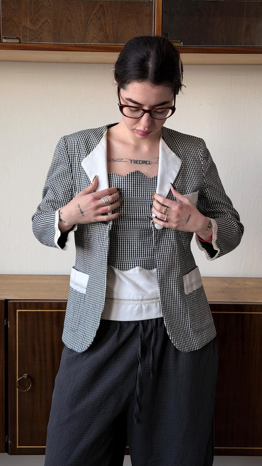 Vintage Moschino Cheap and Chic Gingham Set, Blazer and Top Set