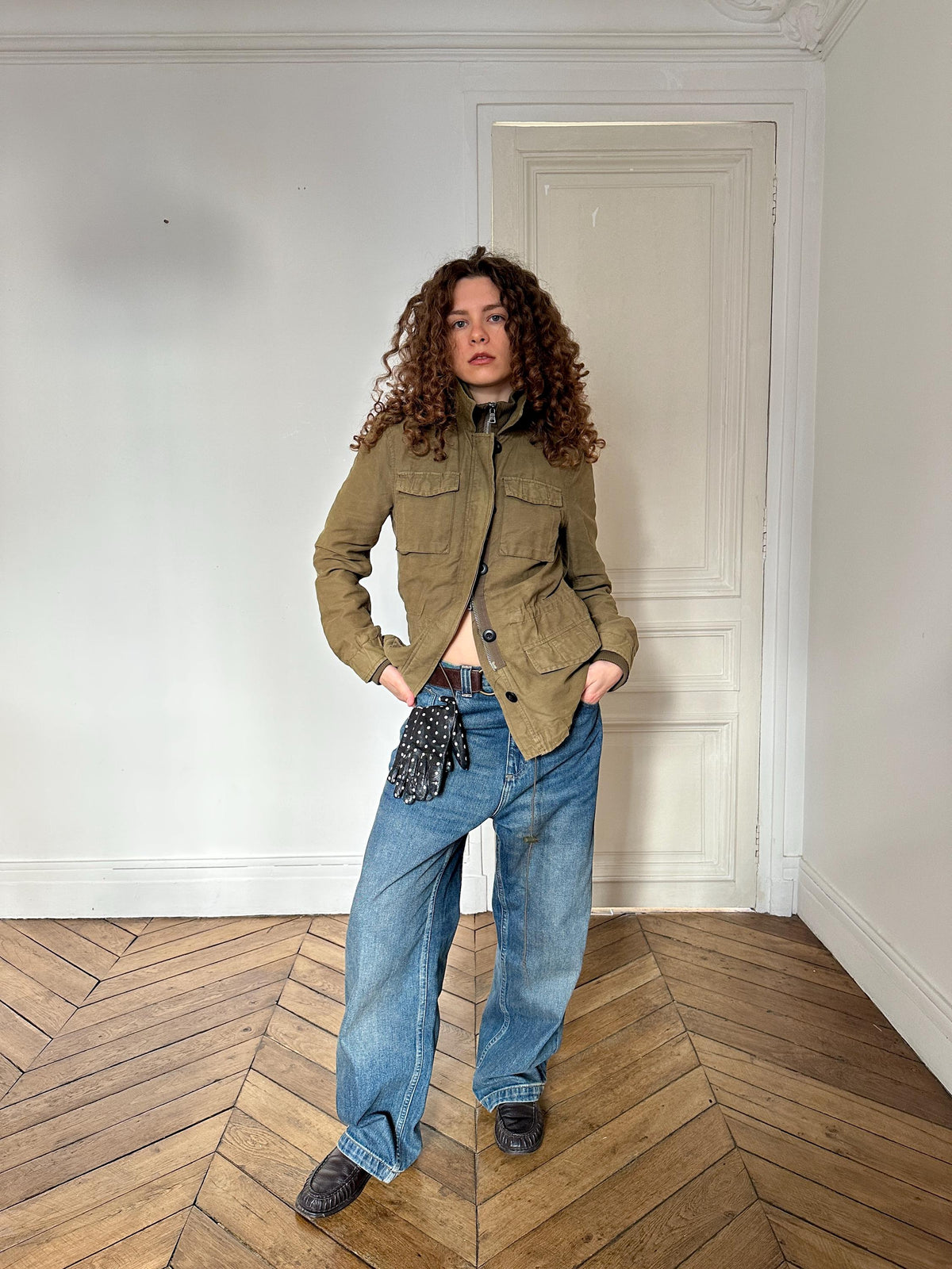 Vintage Ralph Lauren Polo Jeans Military Field Jacket in Khaki Green
