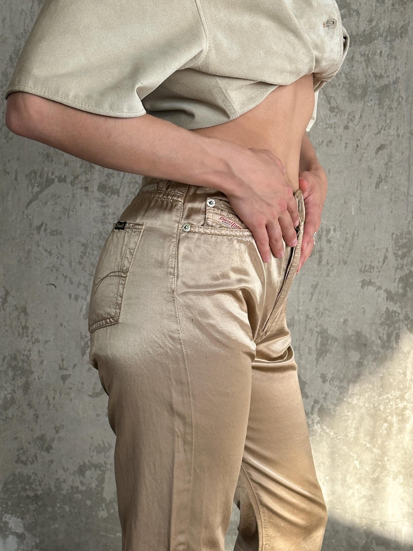 Vintage Diesel Straight Leg Gold Trousers I Waist 28