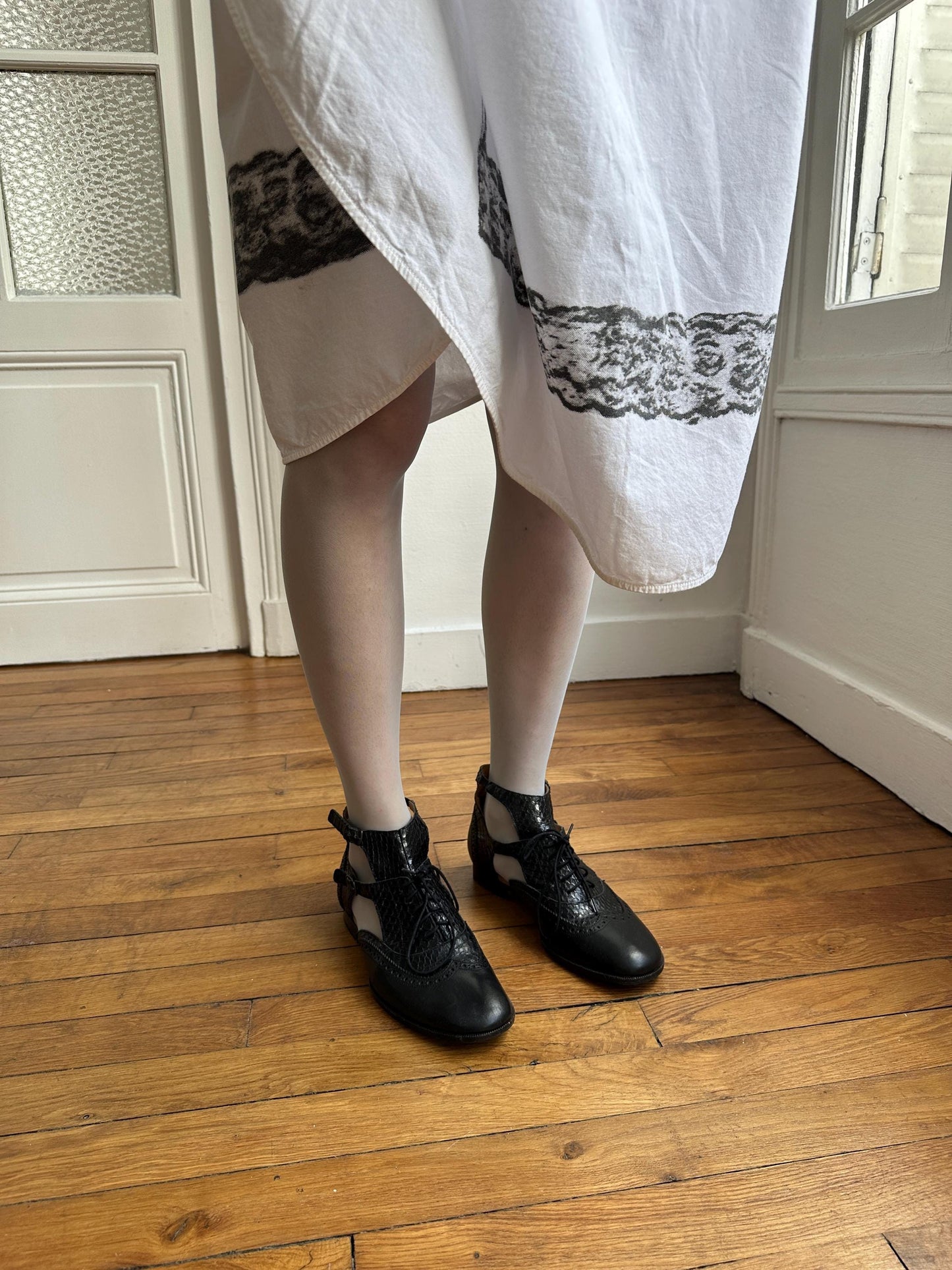 MM6 Maison Margiela Trompe L'Oeil Circle Oversized Dress in White