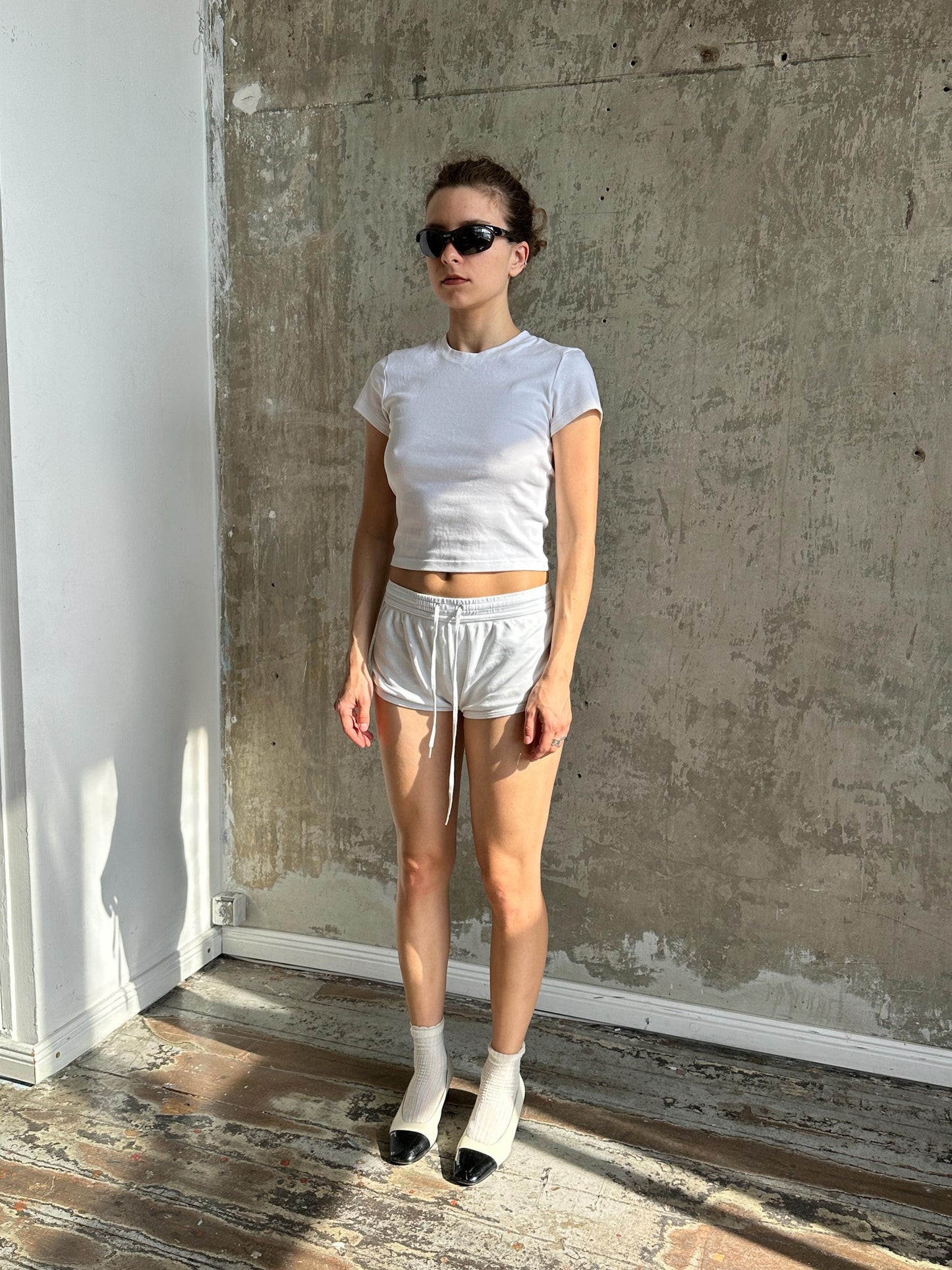 Vintage D&G Dolce Gabbana White Mini Sporty Shorts