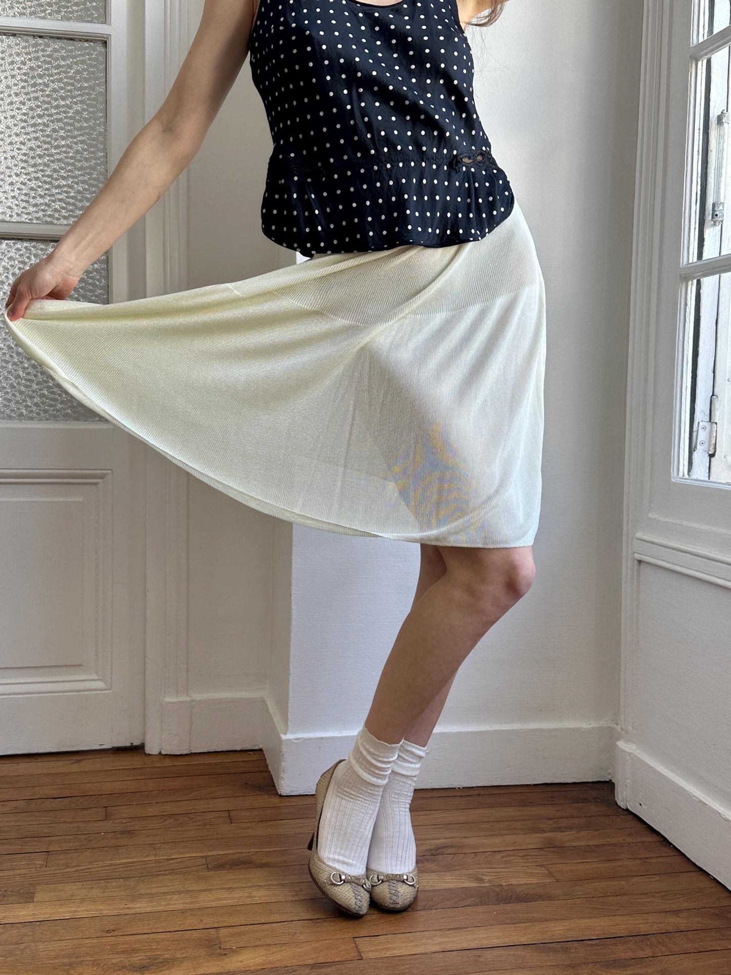 Vintage Emporio Armani Knit Skirt in Light Yellow/Butter