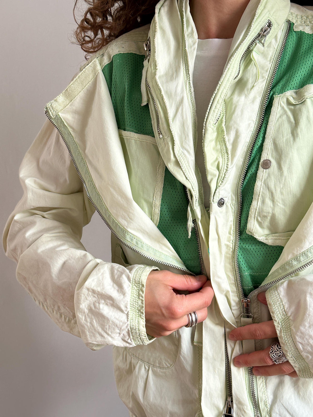 Vintage Marithé et François Girbaud Cargo Jacket Mint Green