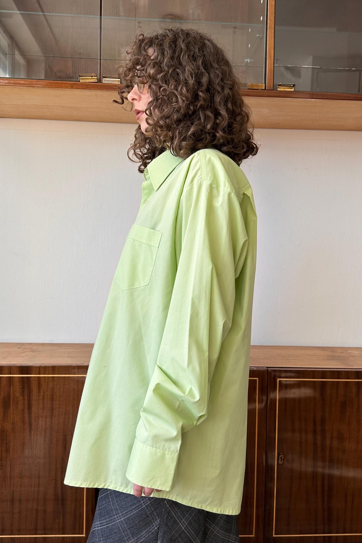 Vintage NATIVE light green button-up shirt