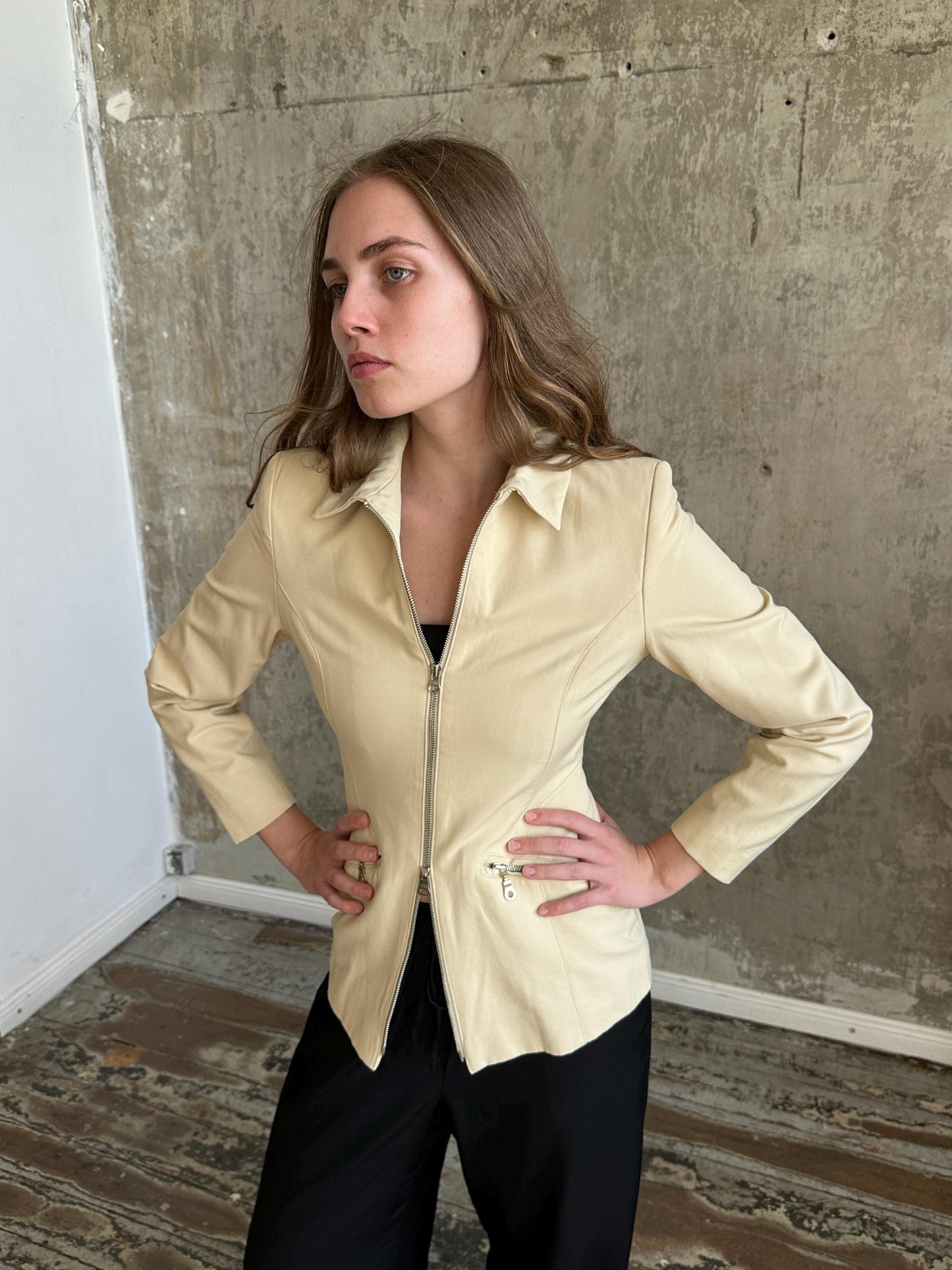 Vintage Danish Design Cream Fitted Jacket | Scandinavian Minimalist