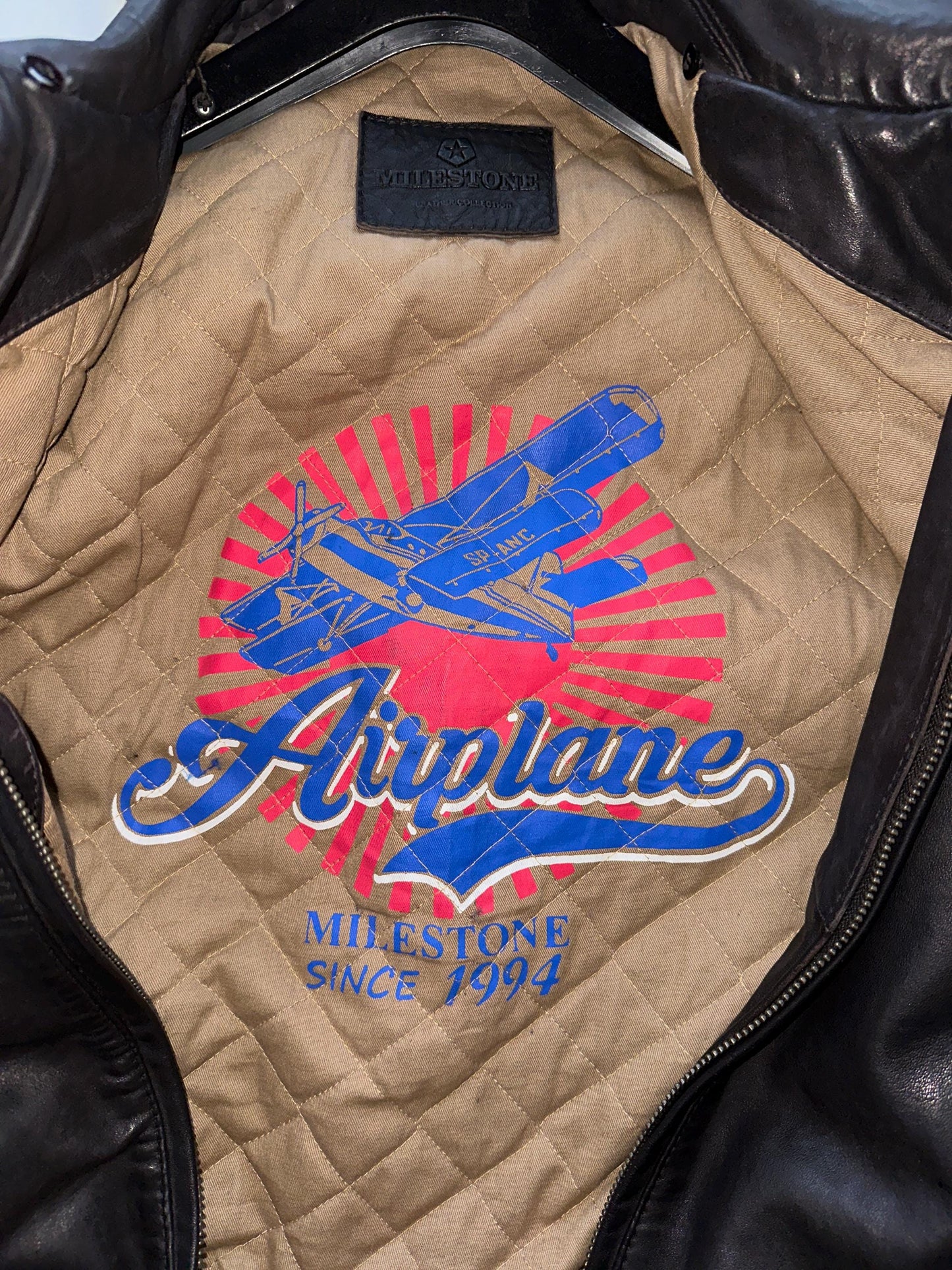 Vintage Hand Crafted Leather Aviator Bomber Jacket in Brown