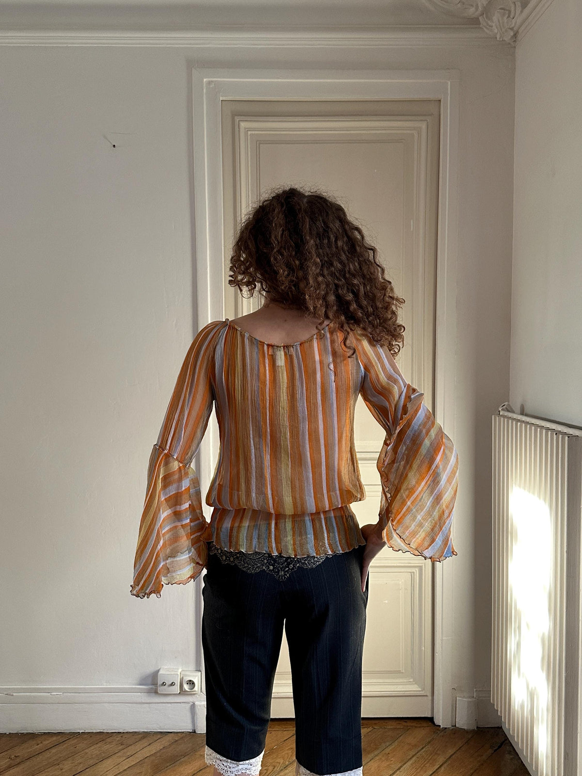 Vintage Moschino Cheap and Chic Silk Blouse in Orange