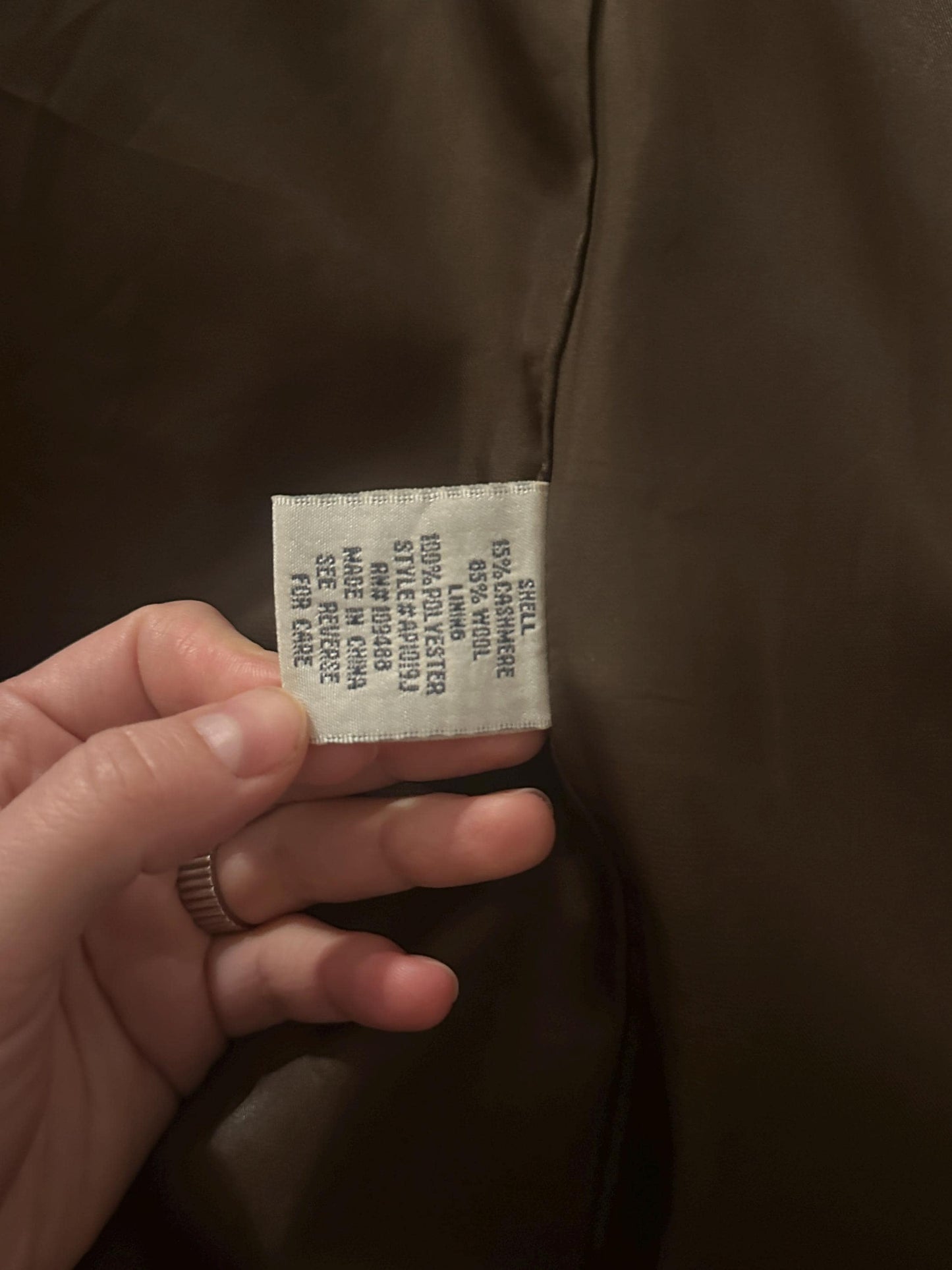 Vintage Cashmere and Wool Coat In Brown