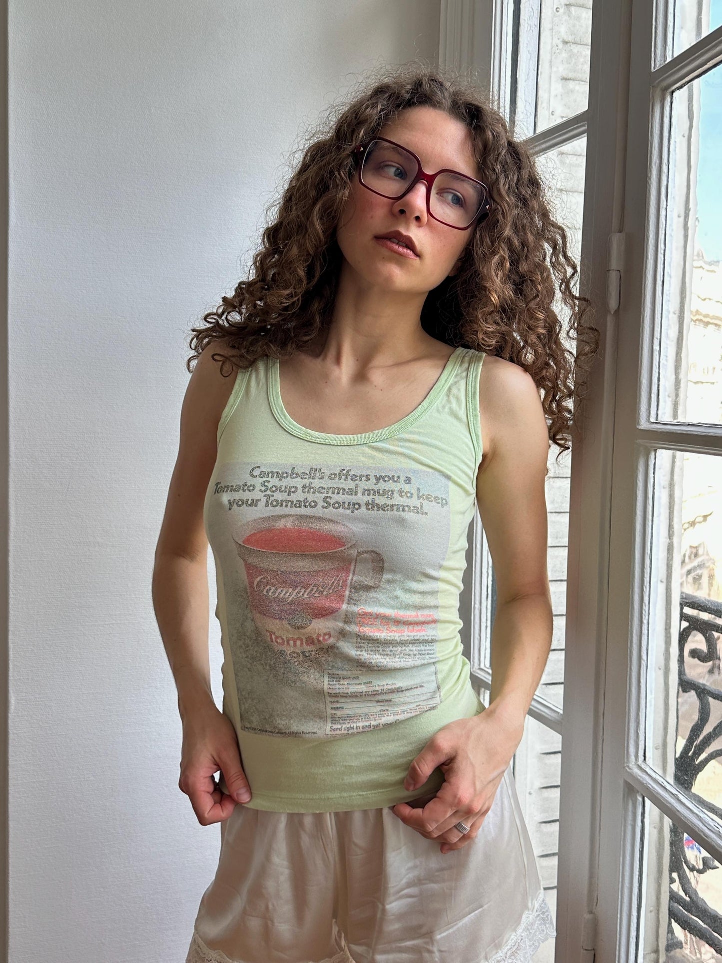 Vintage D&G Campbell’s Soup Graphic Green Tank Top