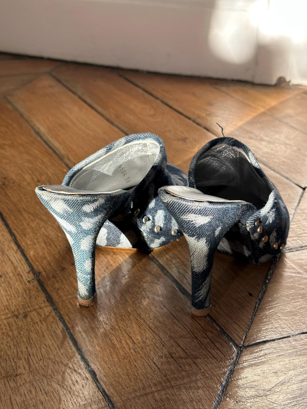 Vintage Y2K Roberto Cavalli Denim Blue Mules I US 6.5