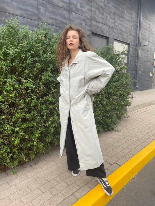 Vintage oversized grey trench coat
