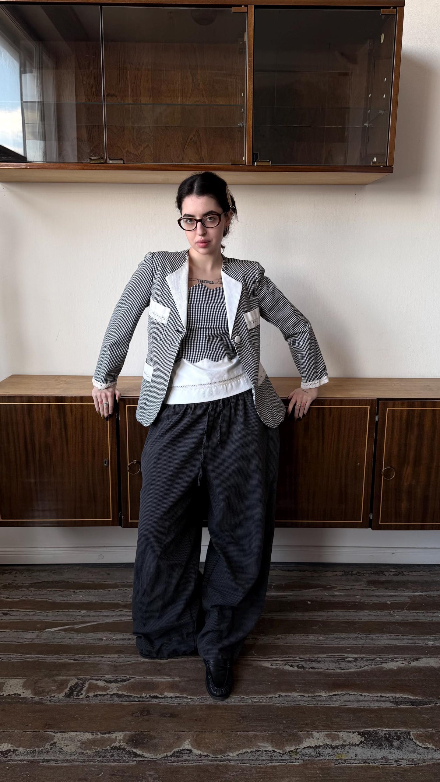 Vintage Moschino Cheap and Chic Gingham Set, Blazer and Top Set