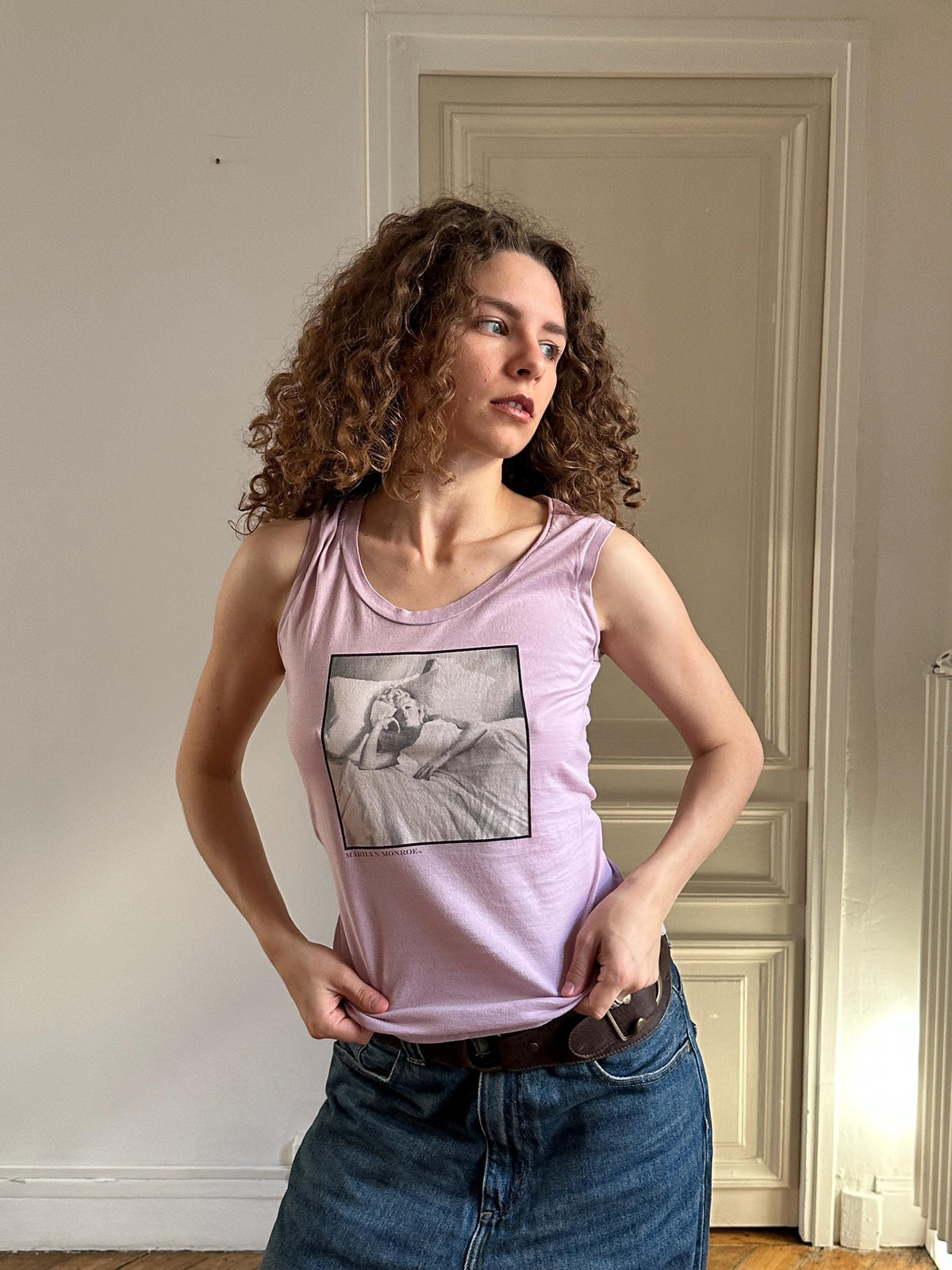 Vintage Dolce & Gabbana Marilyn Monroe Tank Top Lilac Pink