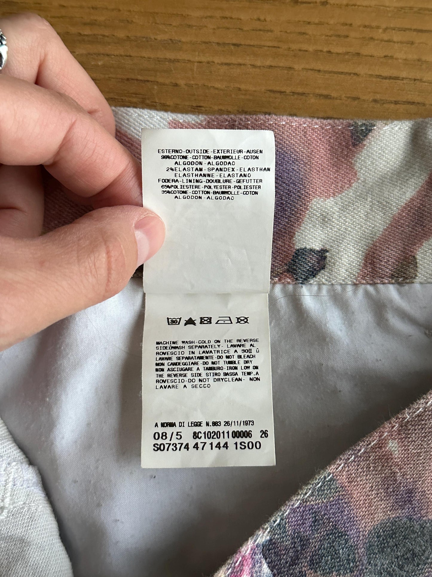 Vintage Y2K Cavalli Denim Floral Mini Skirt in Pink