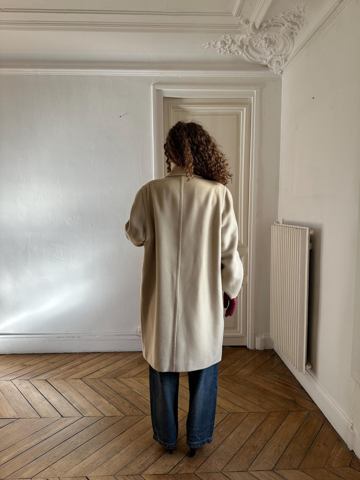 Vintage Les Copains Cream Pure Wool Coat