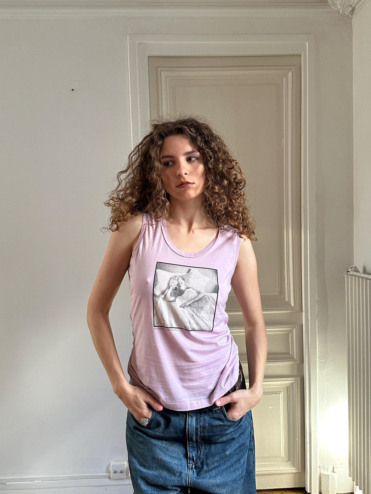 Vintage Dolce & Gabbana Marilyn Monroe Tank Top Lilac Pink