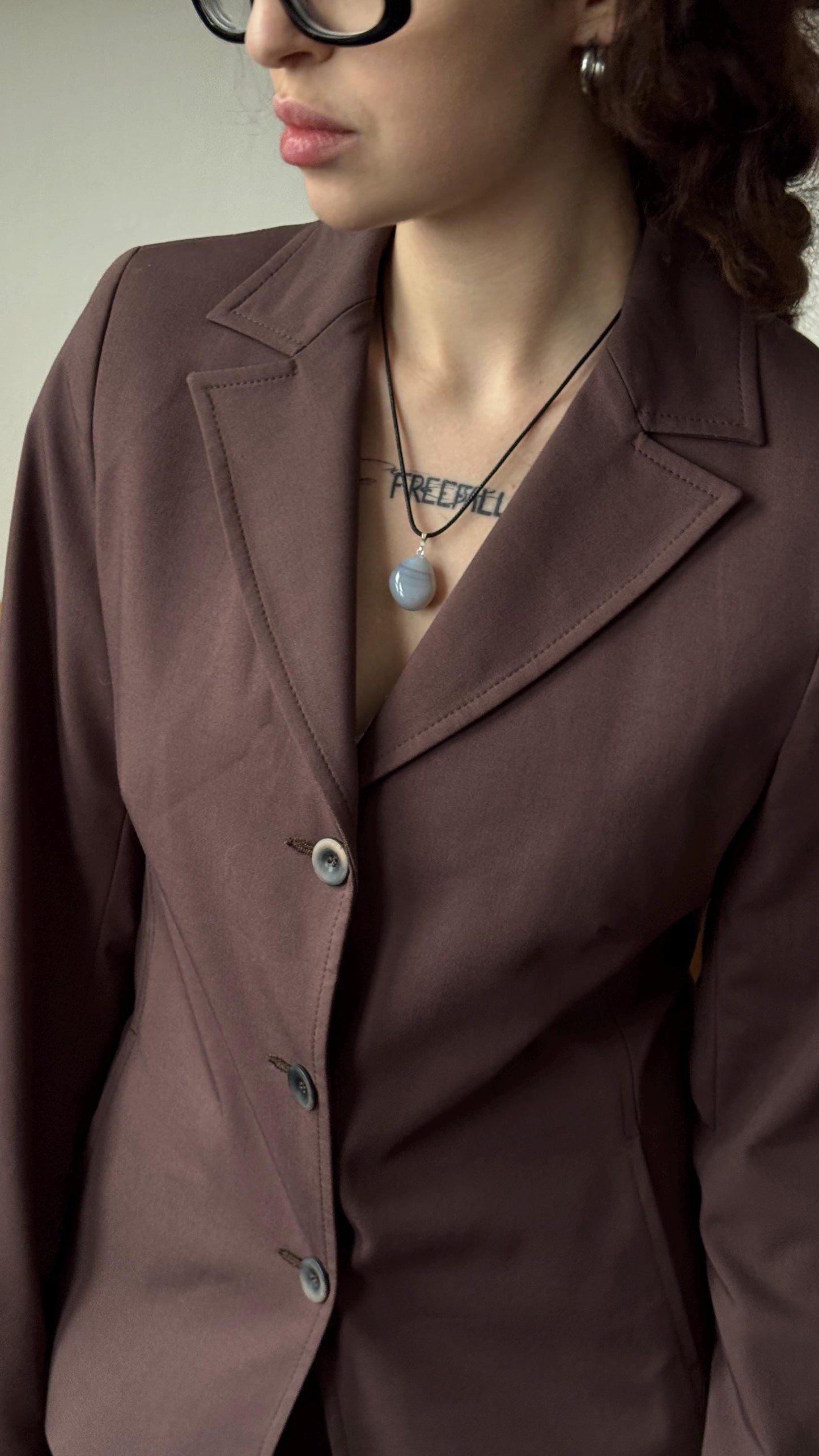 Vintage 70s Dark Chocolate Brown Flared Pants and Fitted Blazer Suit