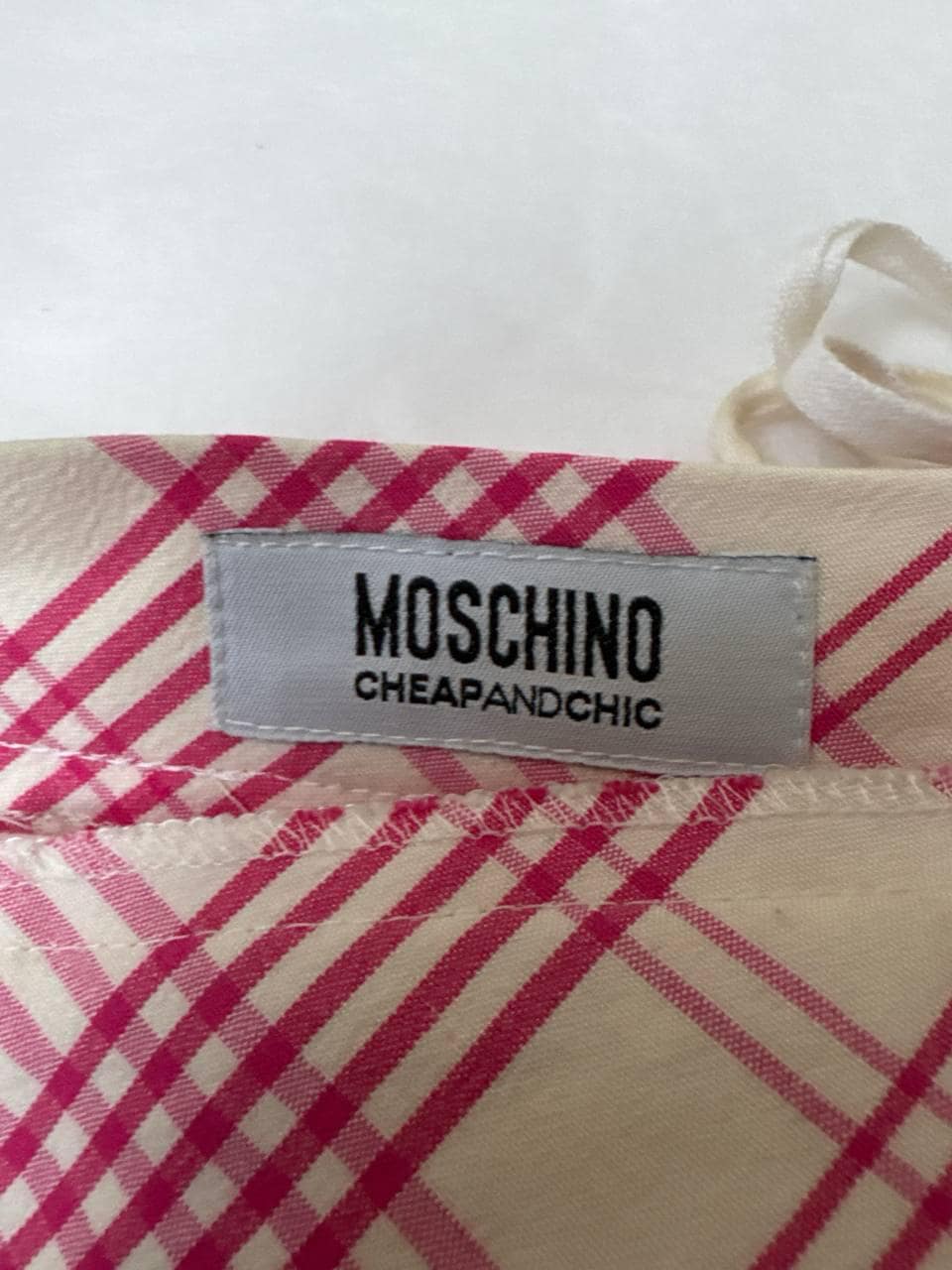 Vintage Moschino Cheap & Chic Pink Plaid Skirt