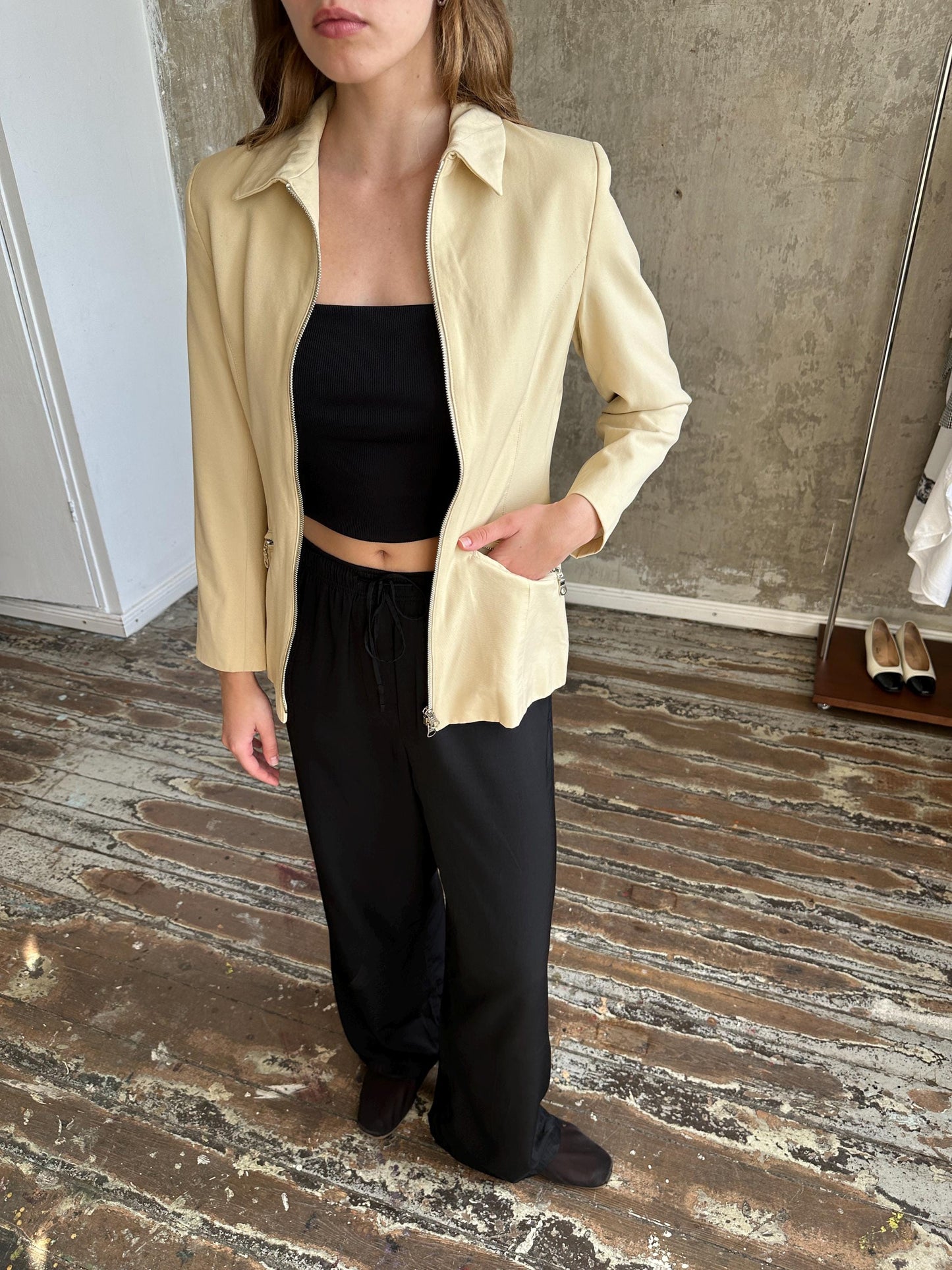Vintage Danish Design Cream Fitted Jacket | Scandinavian Minimalist