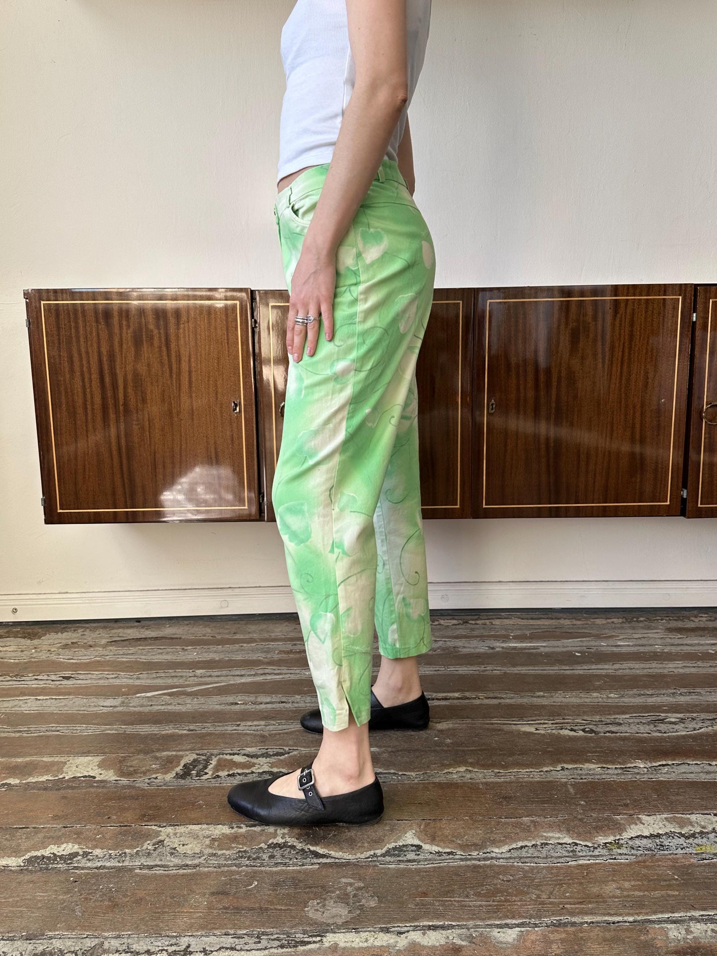 Vintage ESCADA Sport Floral Jeans, High Rise Cotton Blend