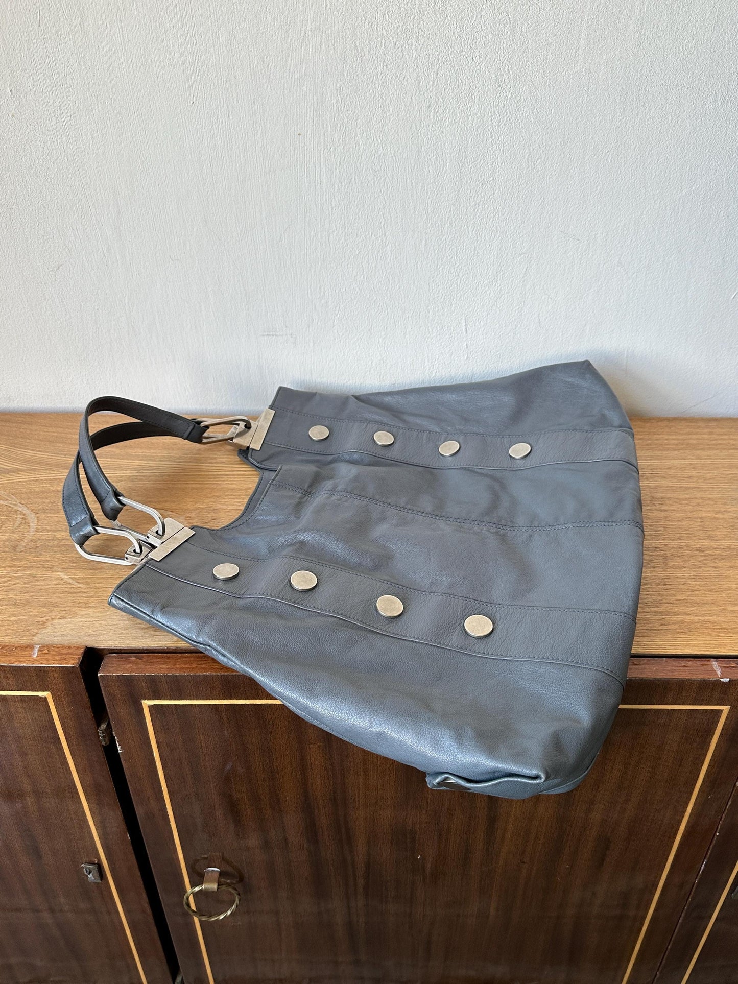 Vintage Balenciaga Grey Leather Tote Bag