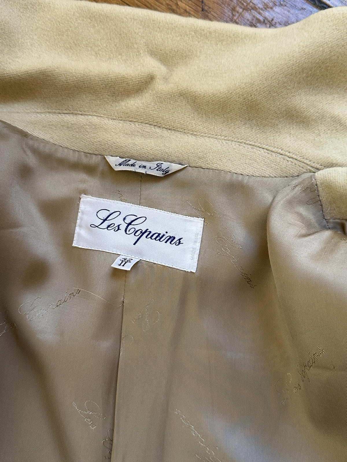 Vintage Les Copains Cream Pure Wool Coat