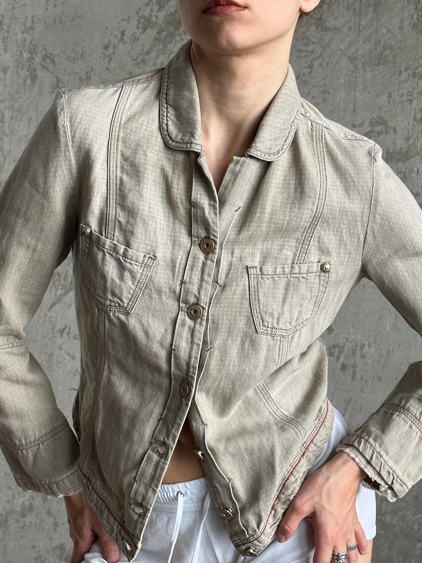 Vintage Y2K Marithé + François Girbaud Grey Denim Jacket