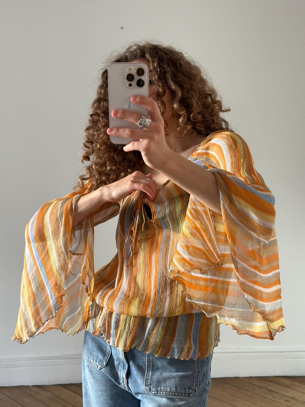 Vintage Moschino Cheap and Chic Silk Blouse in Orange