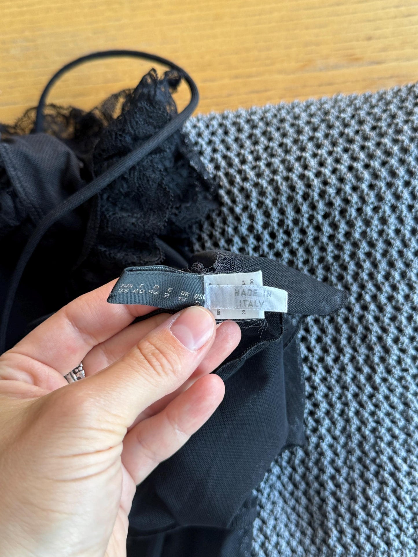 Vintage La Perla Black Sheer Lace Camisole