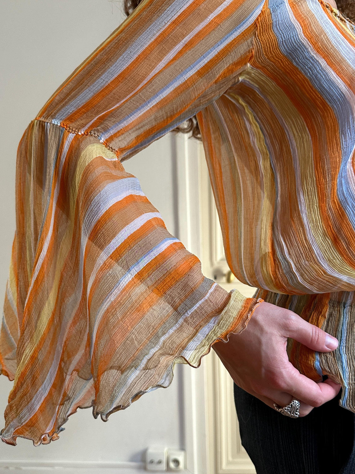 Vintage Moschino Cheap and Chic Silk Blouse in Orange