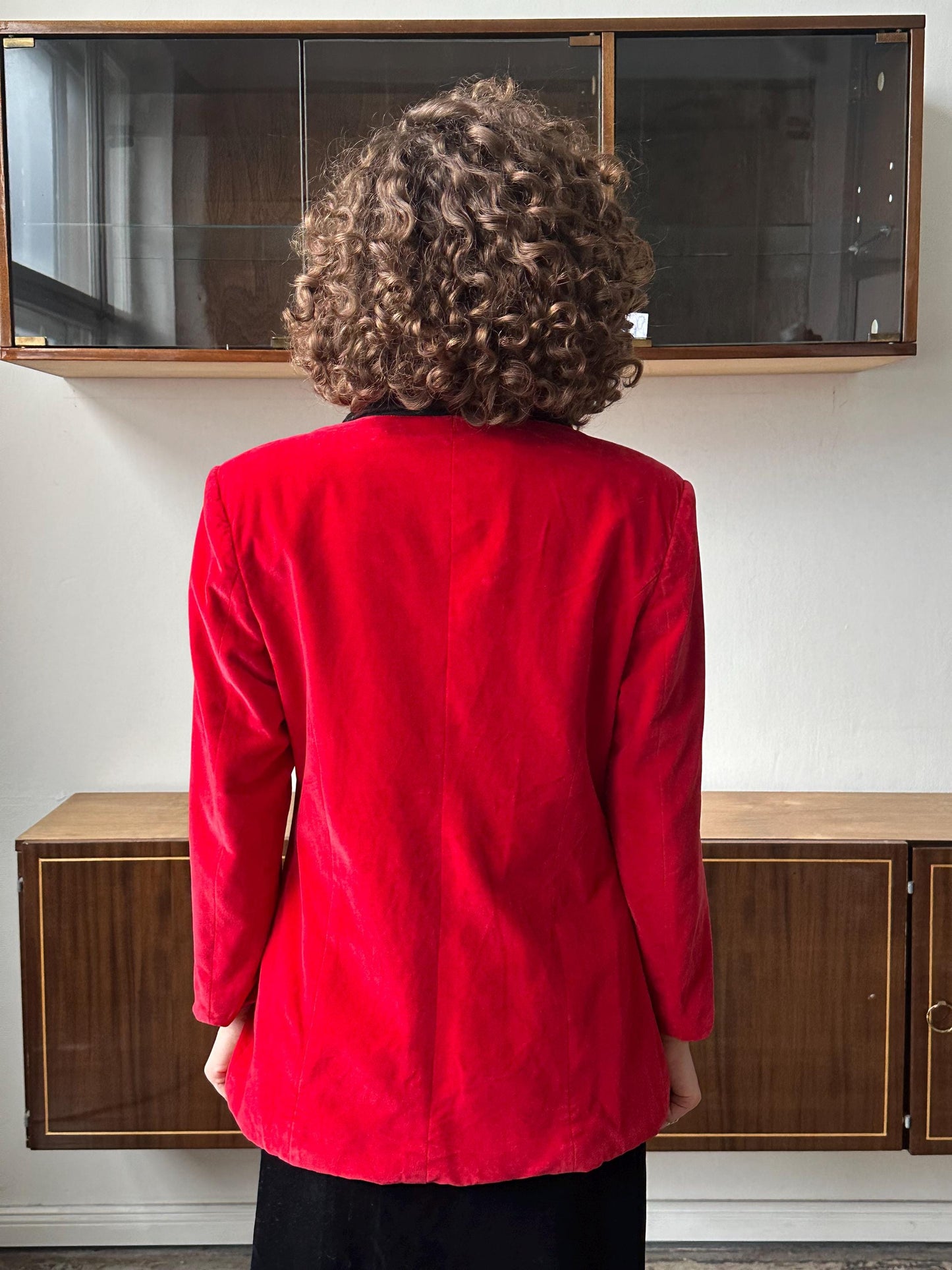Vintage BLUMARINE La Folie velvet blazer in red