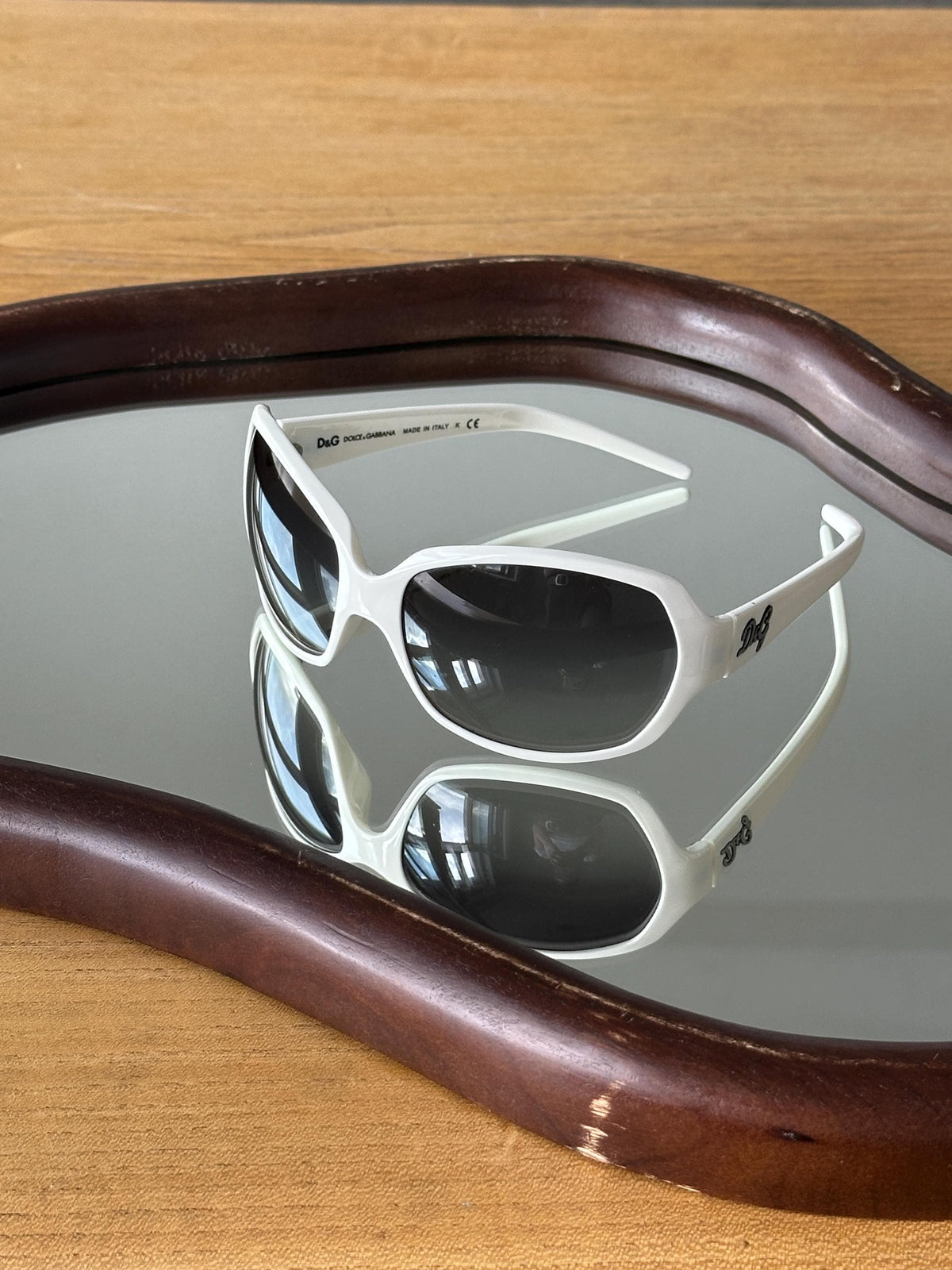 Vintage D&G Dolce Gabbana White Oversized Sunglasses