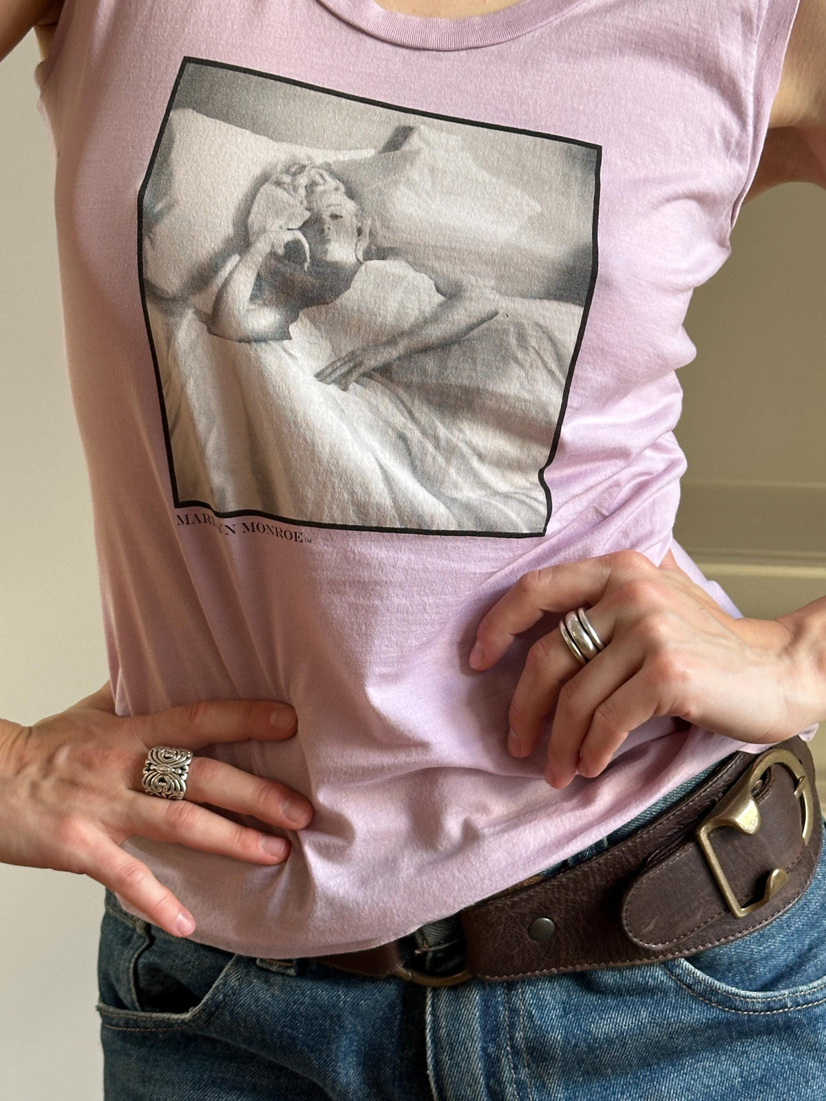 Vintage Dolce & Gabbana Marilyn Monroe Tank Top Lilac Pink