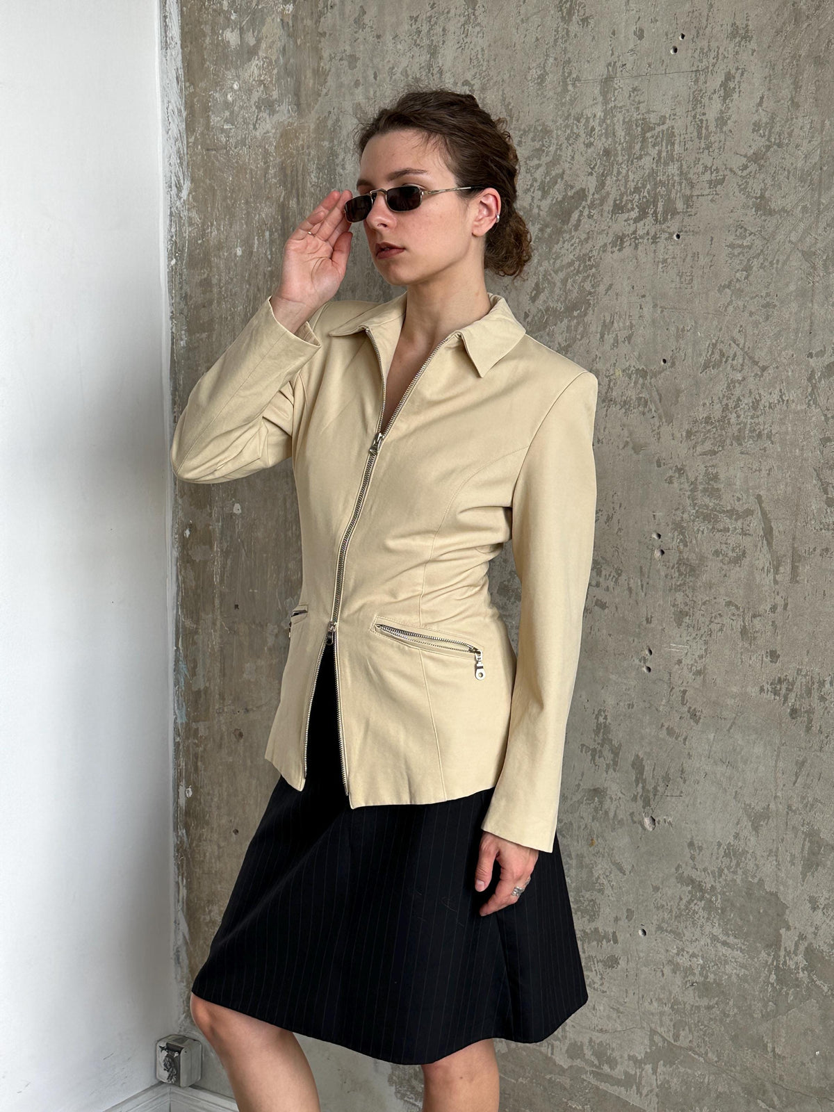 Vintage Danish Design Cream Fitted Jacket | Scandinavian Minimalist