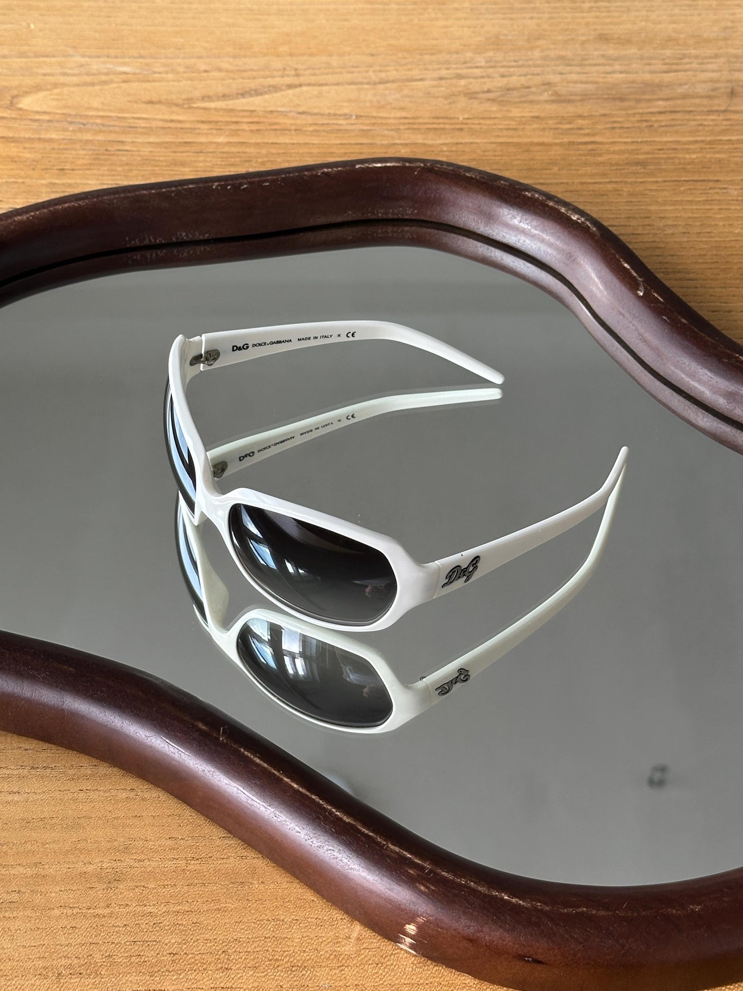Vintage D&G Dolce Gabbana White Oversized Sunglasses