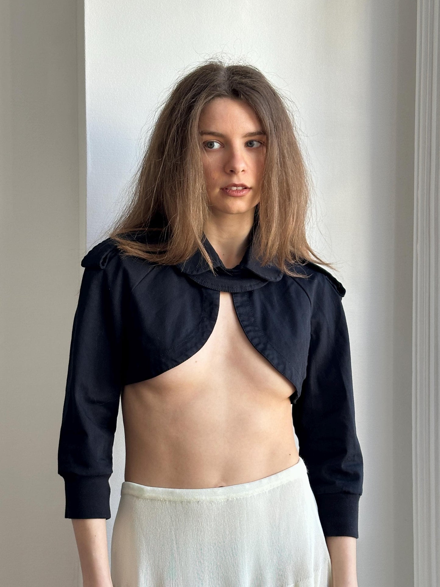 Vintage Sisley Ultra-Short Bolero Jacket in Black