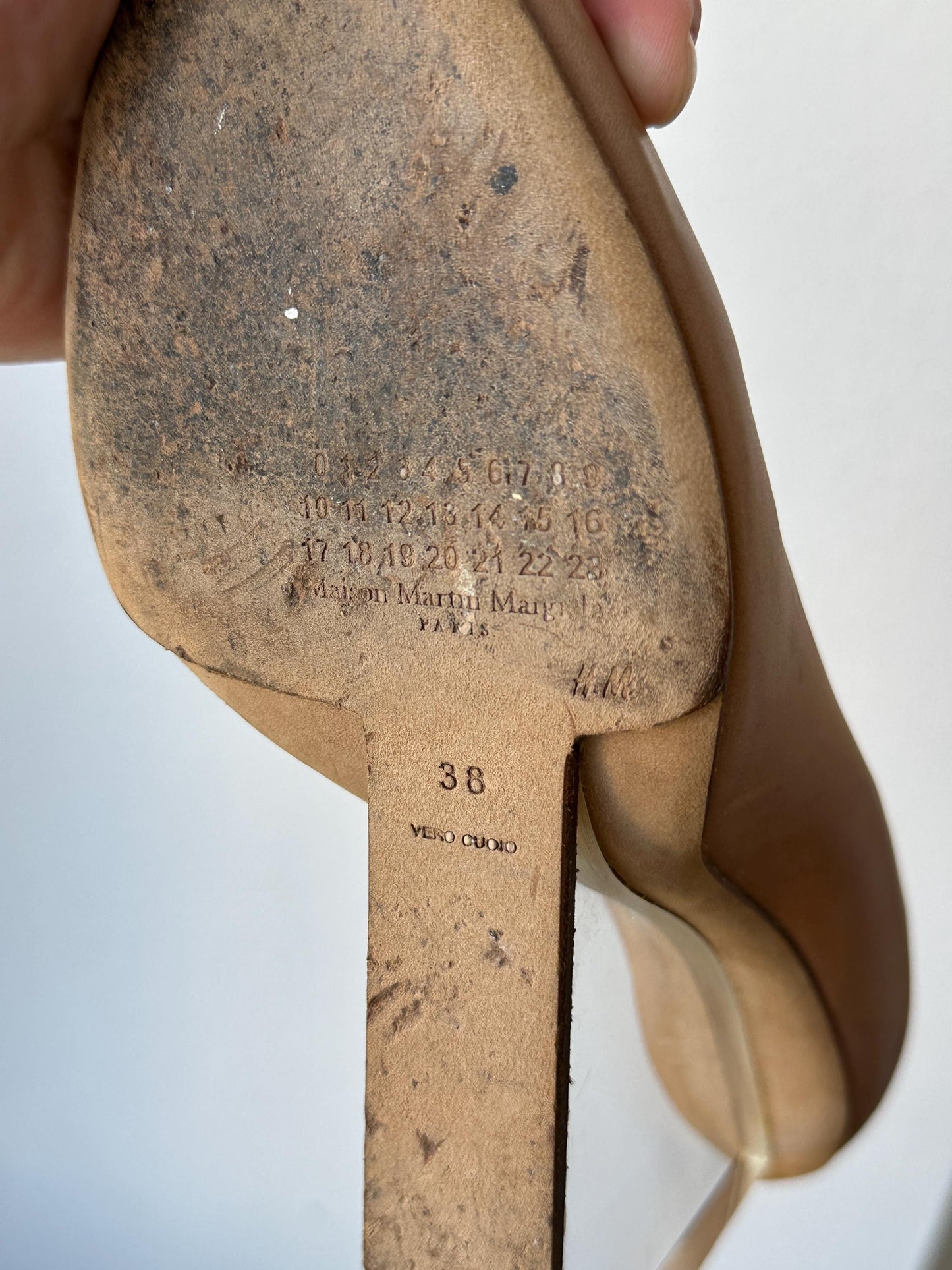 Maison Margiela x H&M Tan Leather Wedge Pumps in Brown I US 7.5