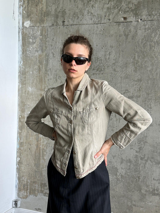 Vintage Y2K Marithé + François Girbaud Grey Denim Jacket