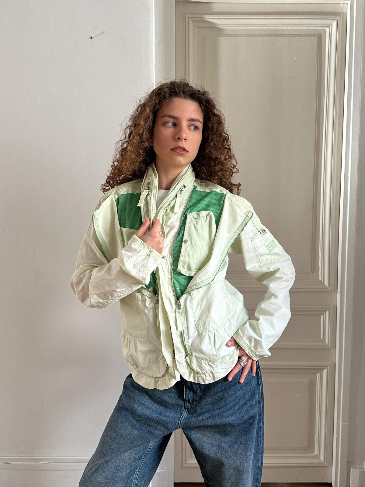 Vintage Marithé et François Girbaud Cargo Jacket Mint Green