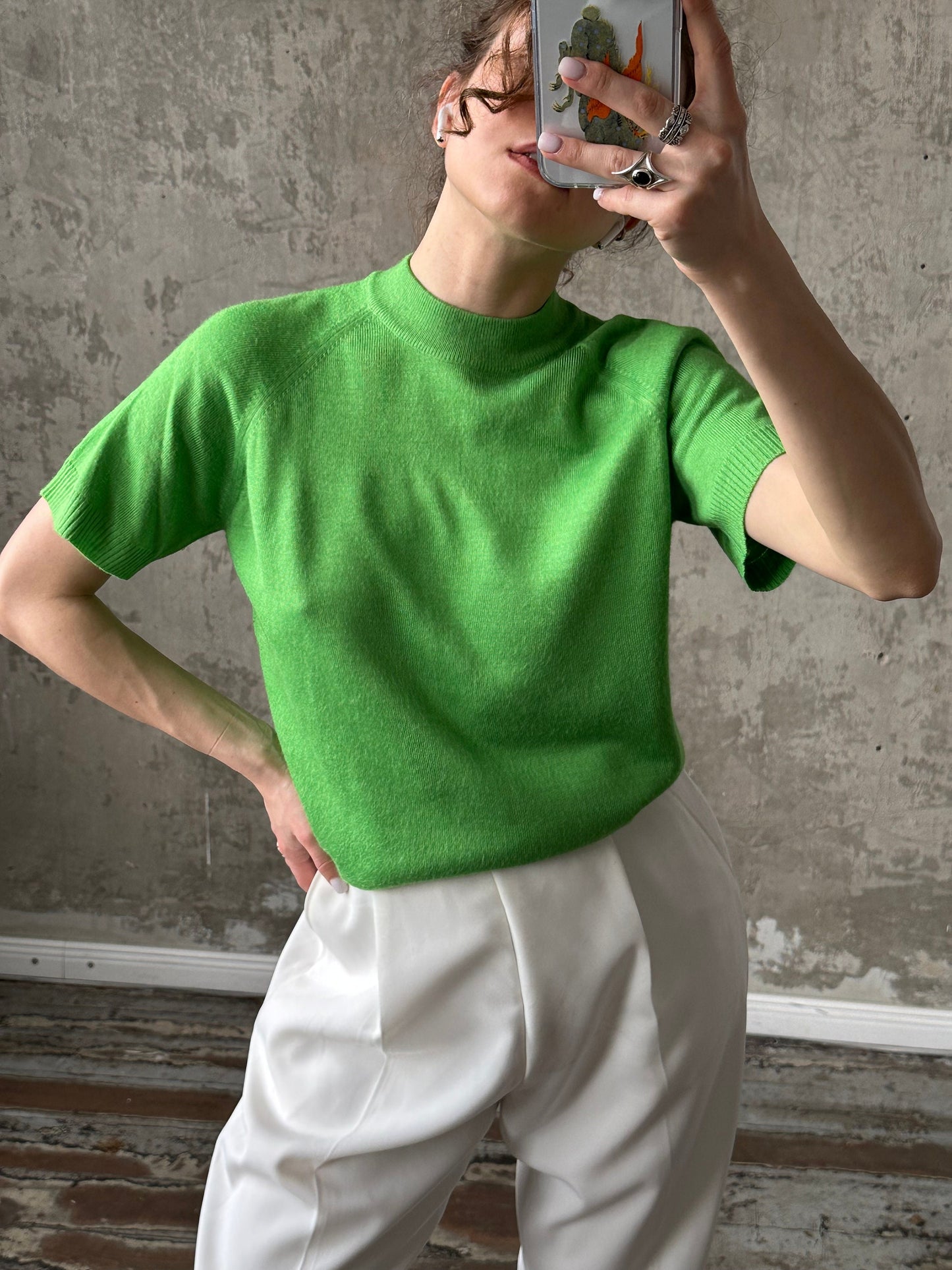 Vintage y2k short sleeve top in green
