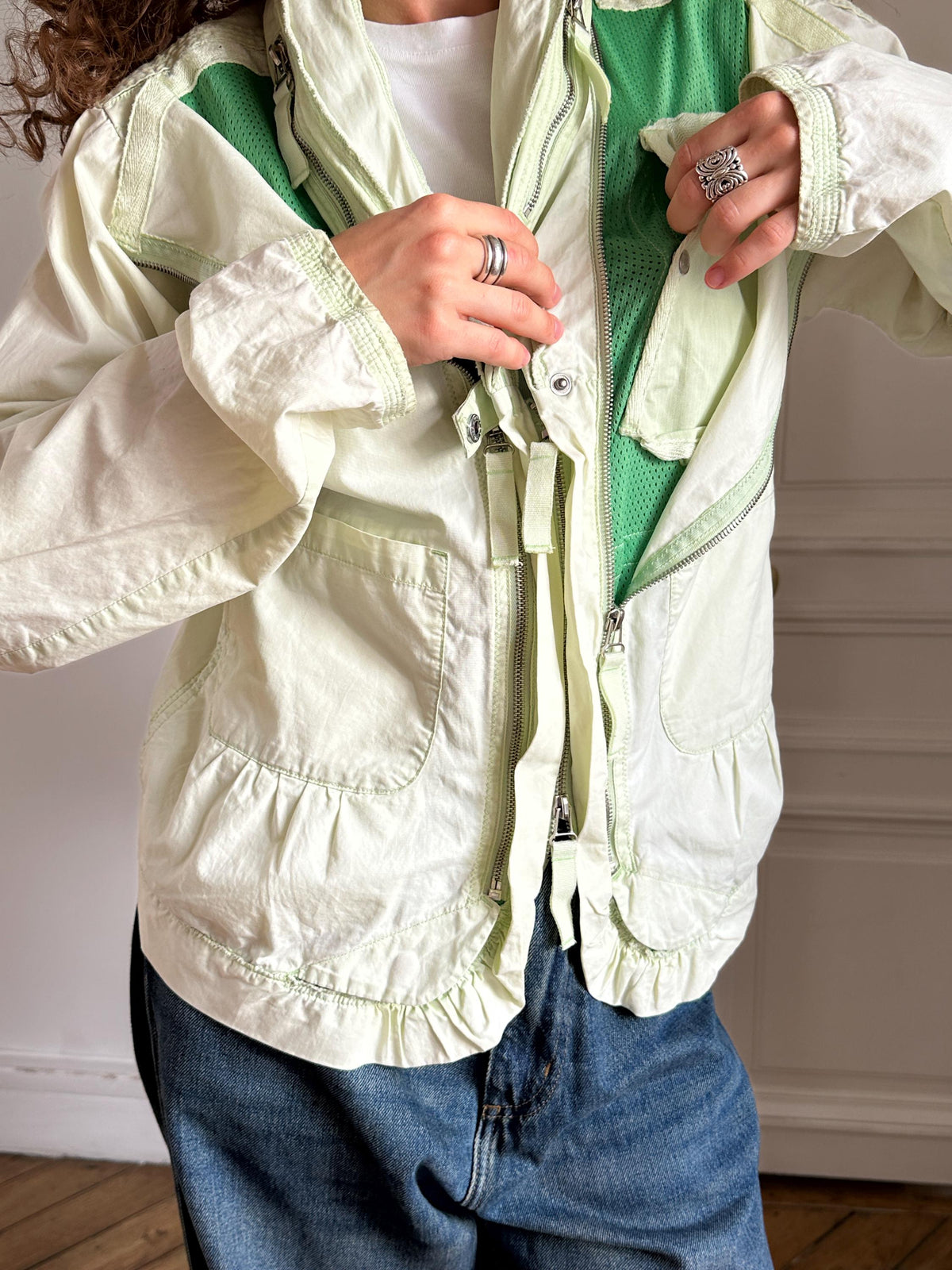 Vintage Marithé et François Girbaud Cargo Jacket Mint Green