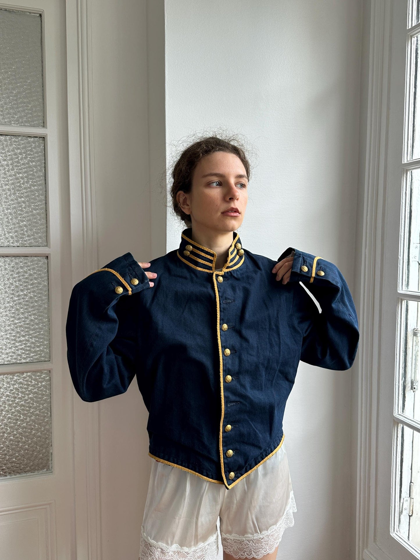 Denim & Supply Ralph Lauren Navy Military Band Jacket in Blue