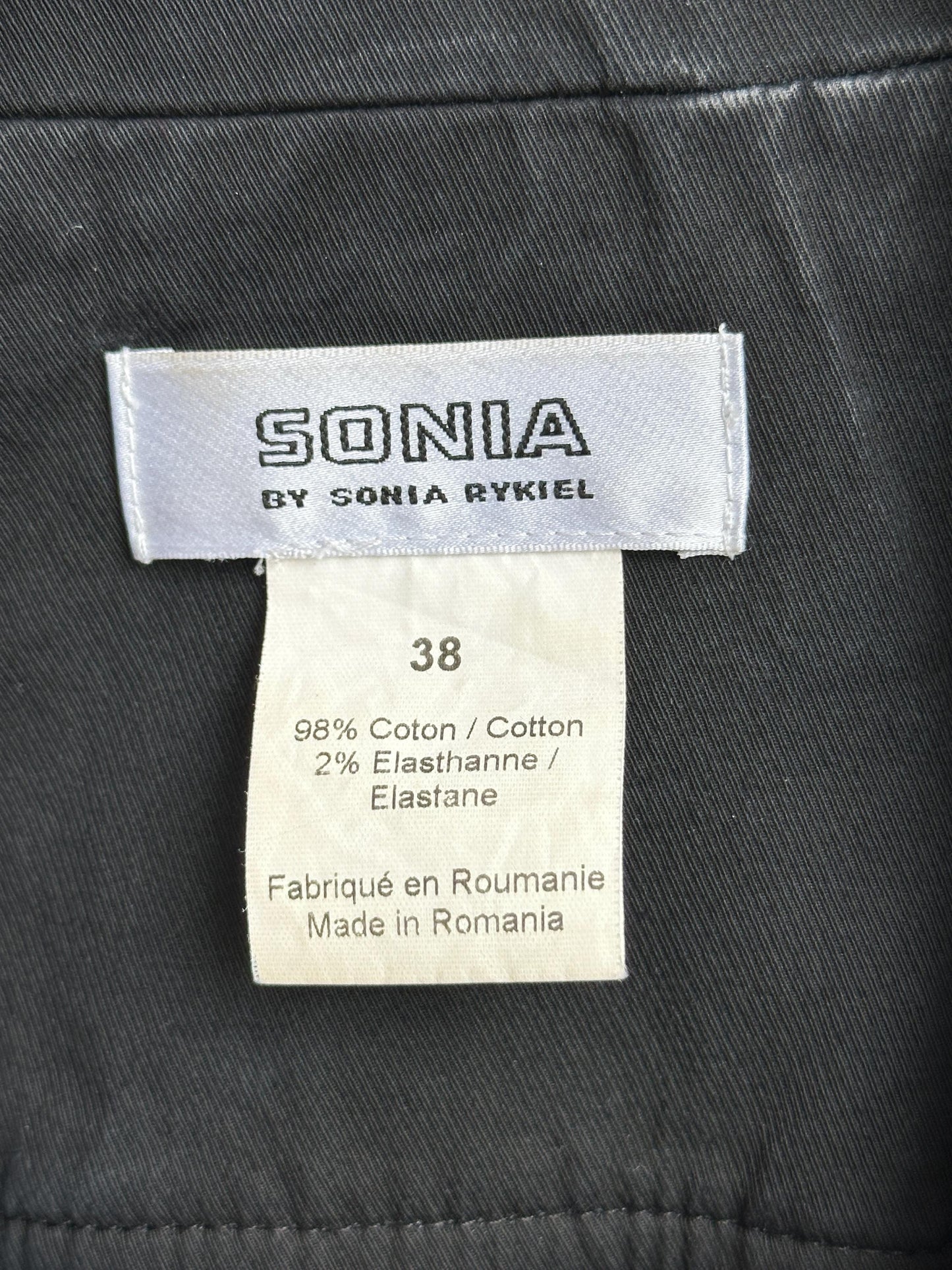 Vintage Sonia Rykiel Black Cotton Jacket | French Designer Cropped Coat