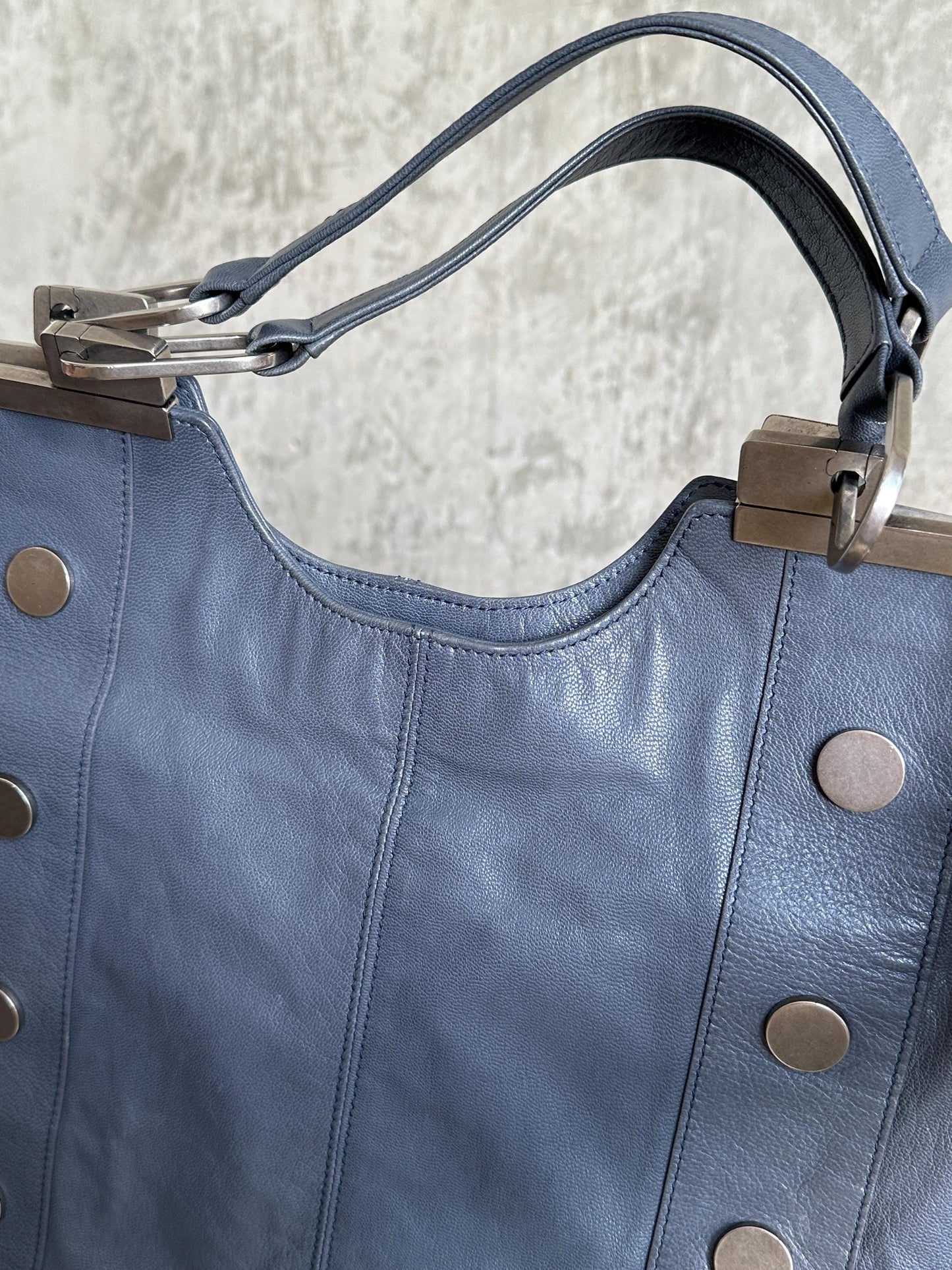 Vintage Balenciaga Grey Leather Tote Bag